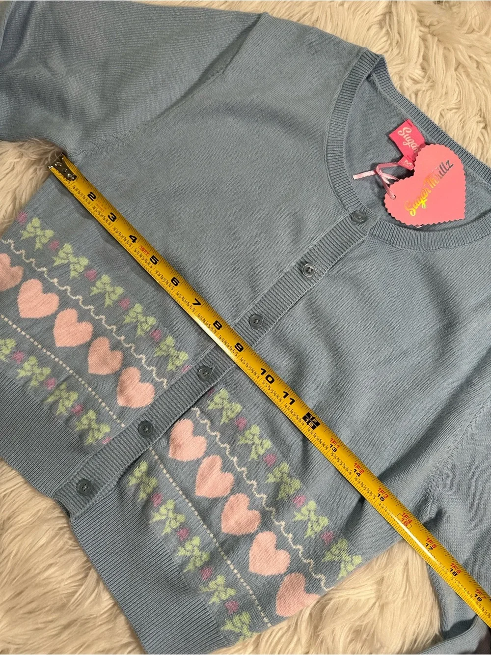 Dolls Kill • Sugar Thrillz Passion For You Intarsia Cute Pastel Cardigan Sweater